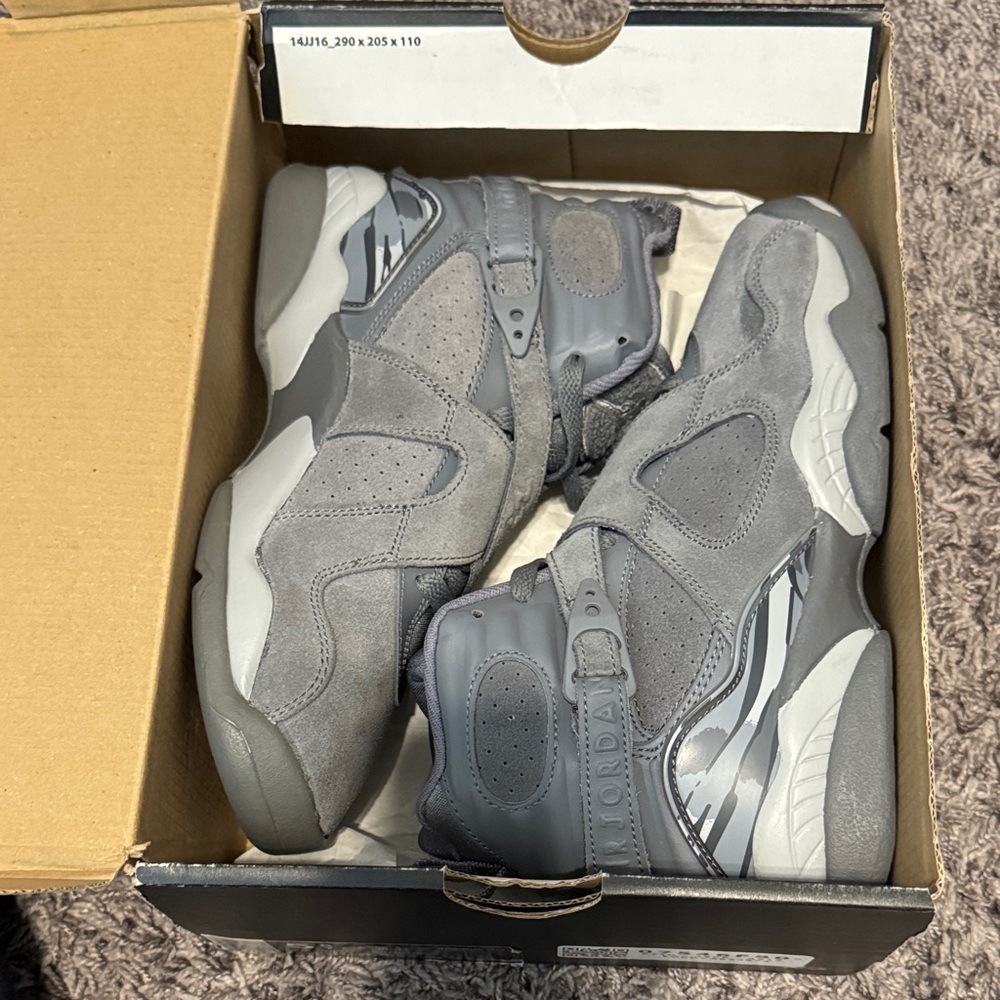 Air Jordan 8 Cool Greys WORN ONCE - Picture 3 of 4
